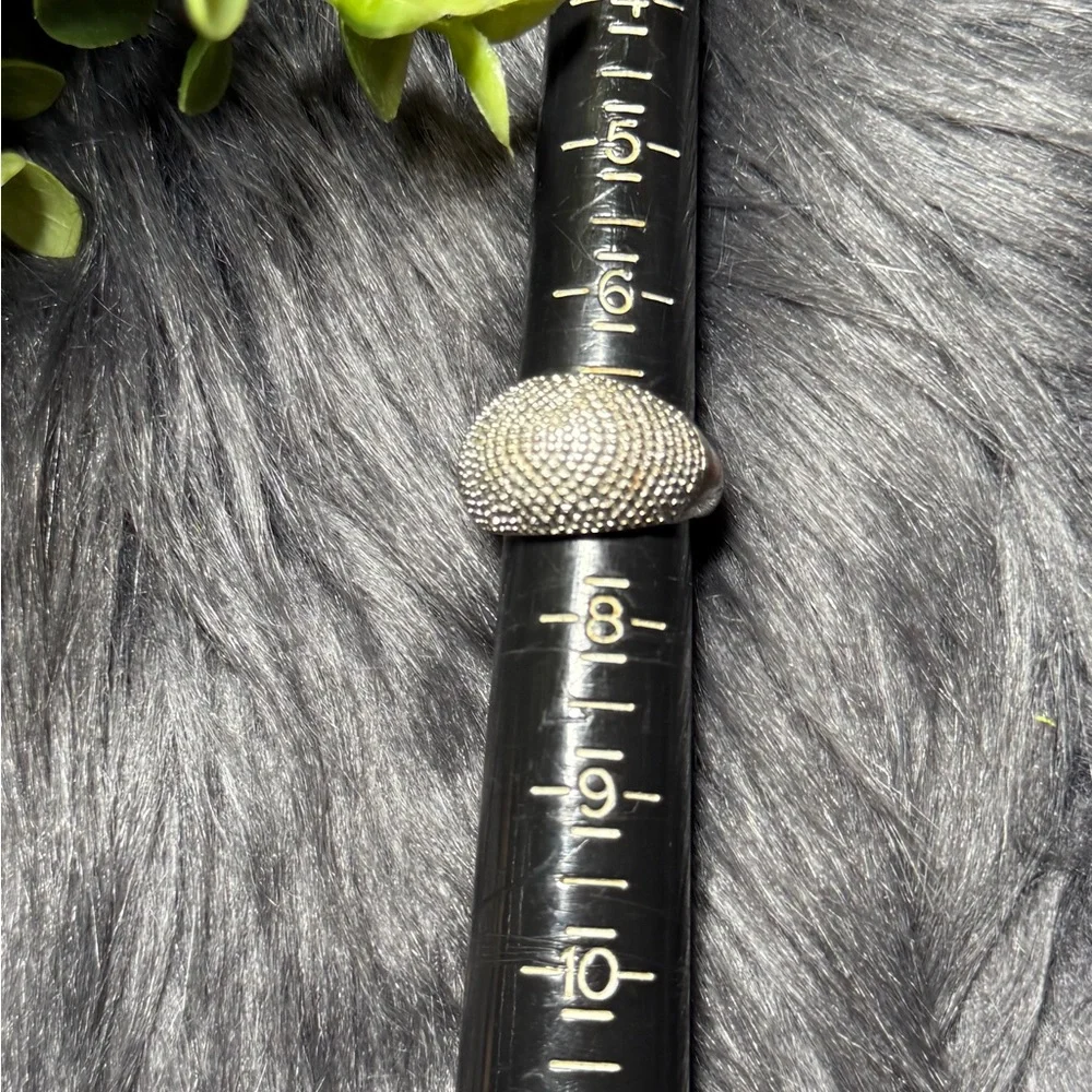 Silver Tone Pavé Design‎ Dome Ring